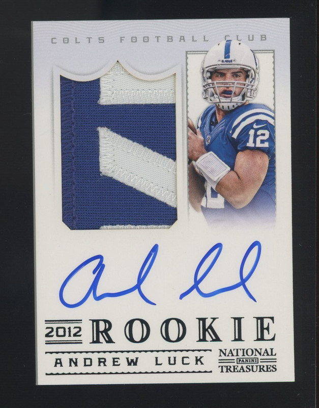 2012 Panini National Treasures Andrew Luck Patch Auto # 301 03/25
