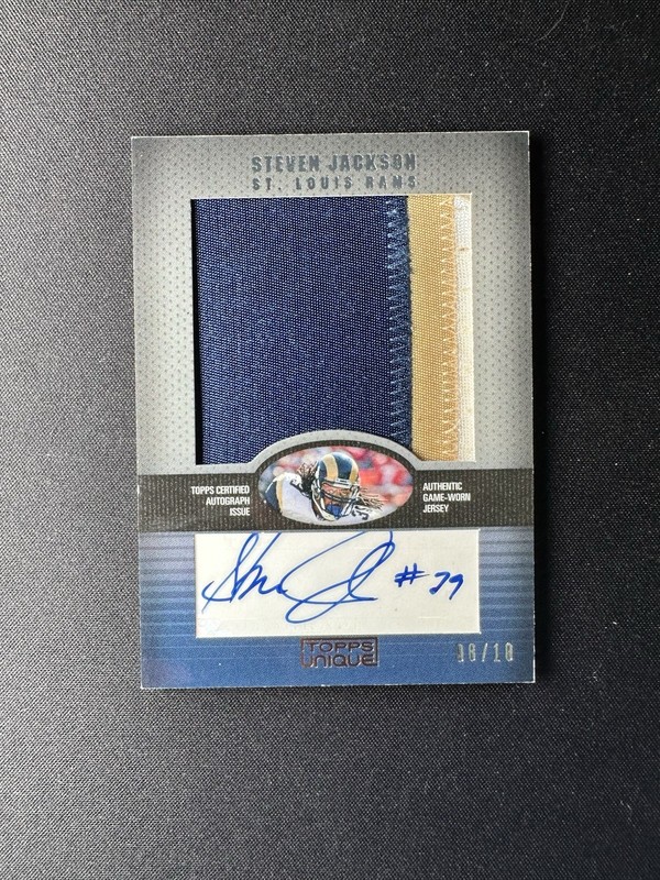 2009 Topps Unique Steven Jackson Game-Used Patch Auto /10 Rams Rare SP