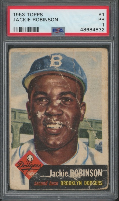 1953 Topps Baseball #1 Jackie Robinson PR PSA 1