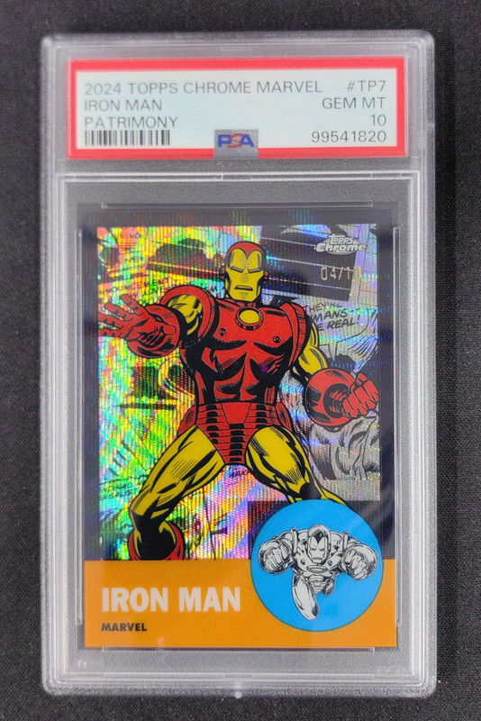 2024 Topps Chrome Marvel Iron Man Patrimony Black Wave Refractor /10 PSA 10