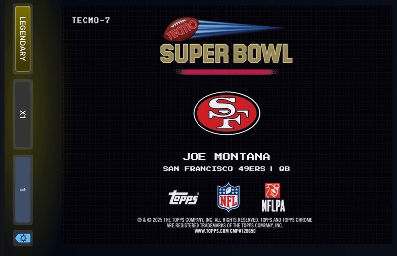2025 TOPPS CHROME JOE MONTANA TECMO BOWL 1/1 SUPERFRACTOR - *DIGITAL CARD* view 2