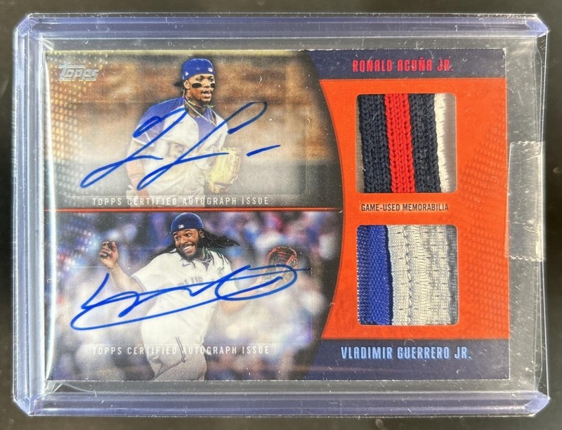 2025 Topps Ronald Acuna Jr Vladimir Guerrero Major League Auto Patch Orange #/25