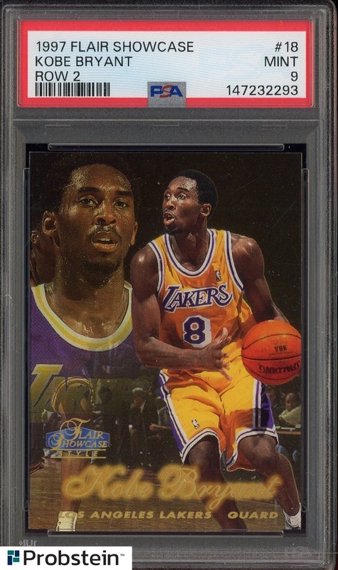 1997 Flair Showcase Row 2 #18 Kobe Bryant Lakers HOF PSA 9 MINT