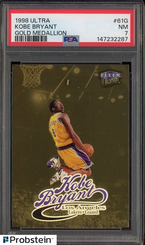 1998 Fleer Ultra Gold Medallion #61G Kobe Bryant Lakers HOF PSA 7 NM