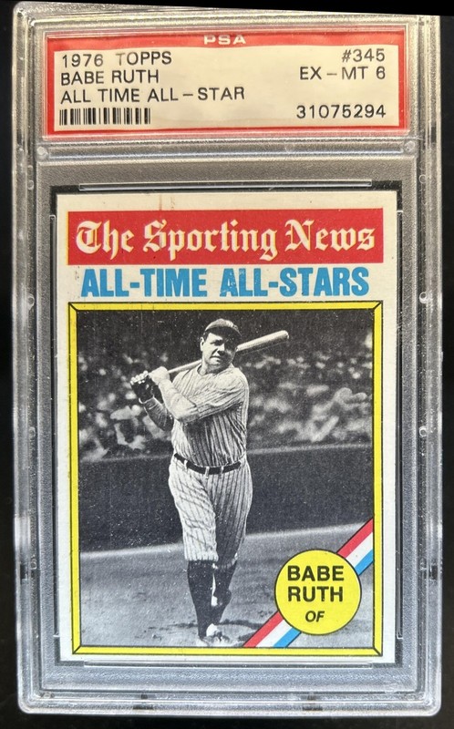1976 Topps Babe Ruth All-Star #345 New York Yankees PSA 6