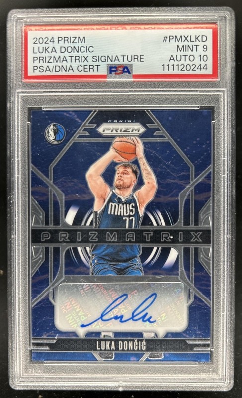 2024-25 Panini Prizm Luka Doncic Prizmatrix Signatures Auto #PMX-LKD PSA 9 10