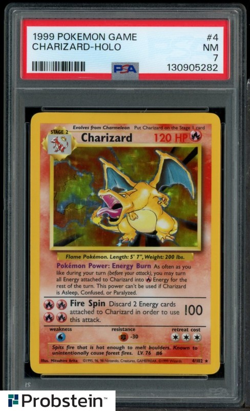 1999 Pokemon Game #4 Charizard Holo PSA 7 NM