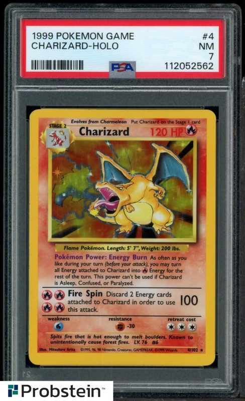 1999 Pokemon Game #4 Charizard Holo PSA 7 NM