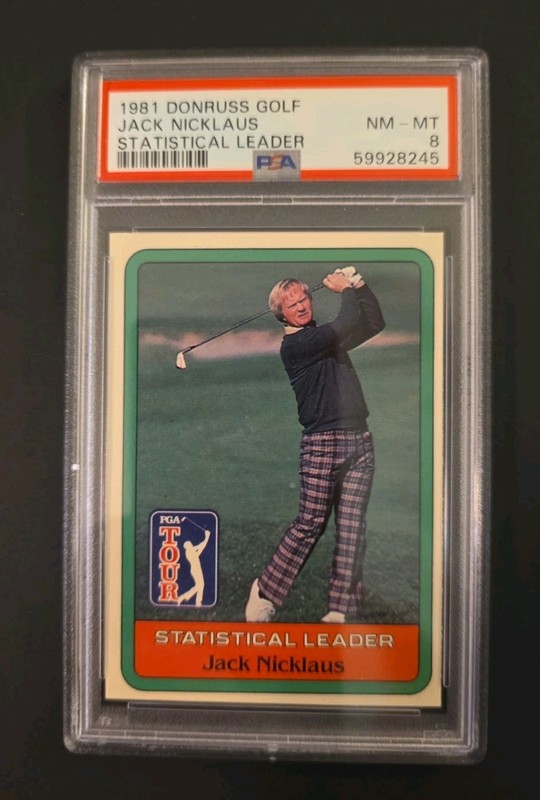 1981 Donruss Golf #NNO  Statistical Leader JACK NICKLAUS  PSA 8 NM-MT
