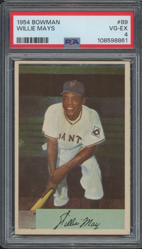 1954 Bowman Baseball #89 Willie Mays VG EX PSA 4