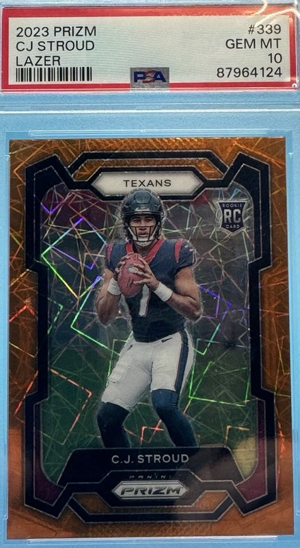 Panini 2023 Prizm C.J. Stroud Houston Texans #339 Lazer Rookie PSA 10