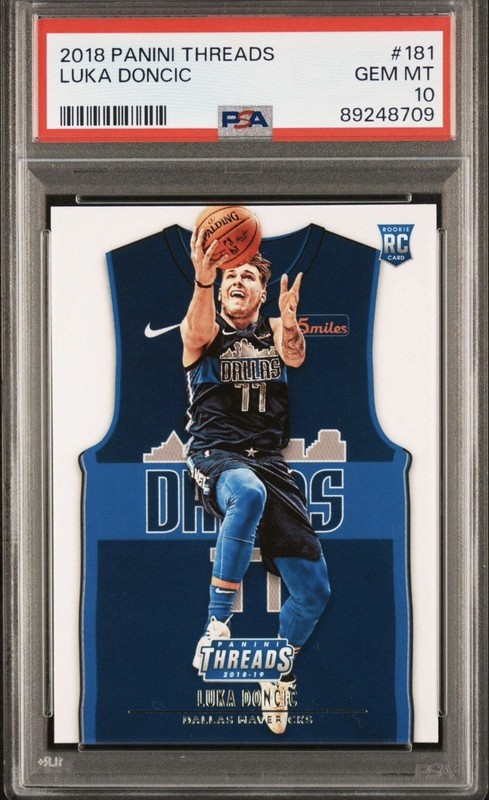 LUKA DONCIC 2018-19 PANINI THREADS ROOKIE #181 MAVERICKS PSA 10 LAKERS SSP