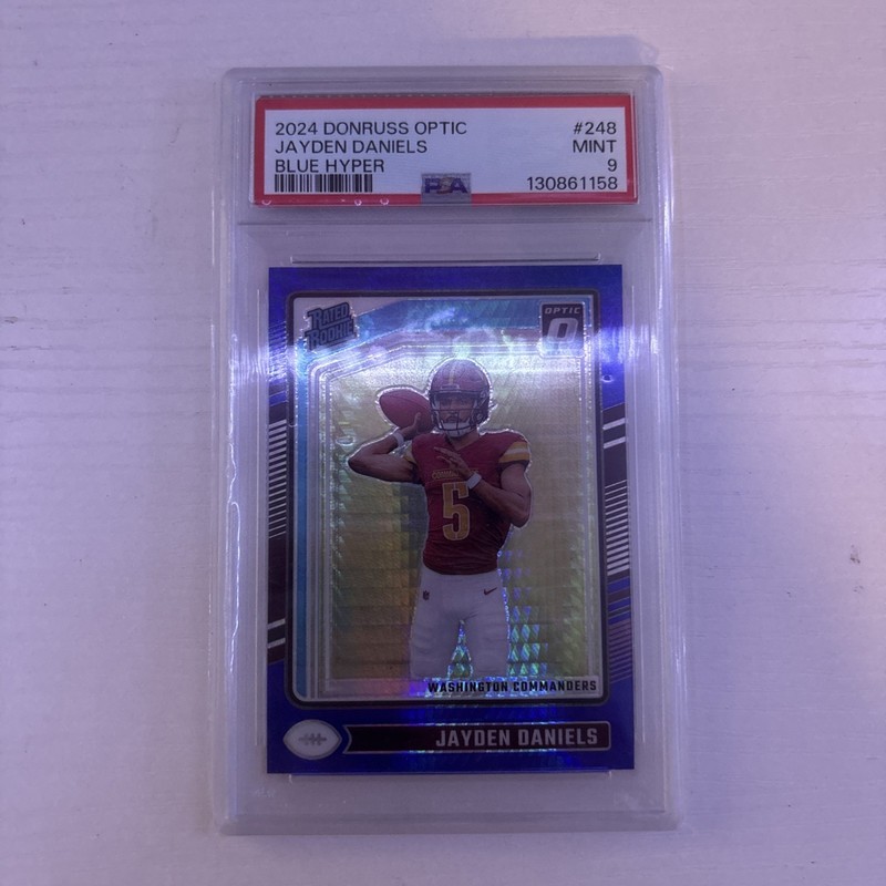 2024 Panini Donruss Optic Jayden Daniels #248 Blue Hyper Prizm PSA 9 Rookie