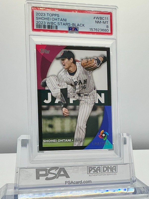 SHOHEI OHTANI 2023TOPPS WBC STARS-BLACK(/299) #WBC11 PSA8!POP12! view 2