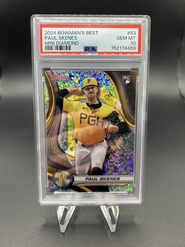 PAUL SKENES 2024 Bowman's Best #53 Mini Diamond Refractor /299 - RC - PSA 10