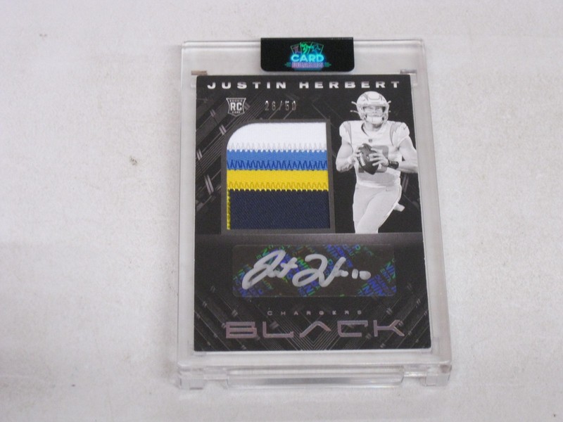 2020 Panini Black Rookie PATCH Auto RPA Silver Ink Justin Herbert 26/50