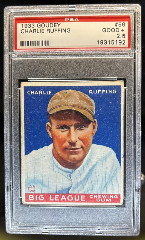 1933 Goudey R319 Red Ruffing Rookie RC #56 New York Yankees PSA 2.5