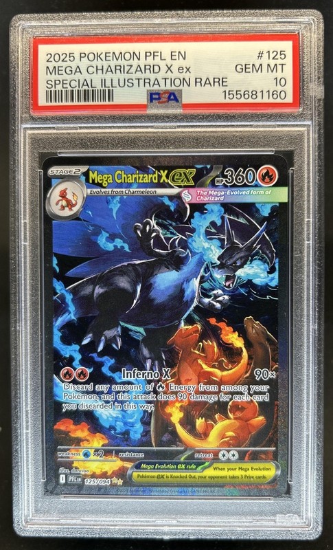 2025 Pokemon PFL Mega Charizard X ex Special Illustration Rare #125/094 PSA 10