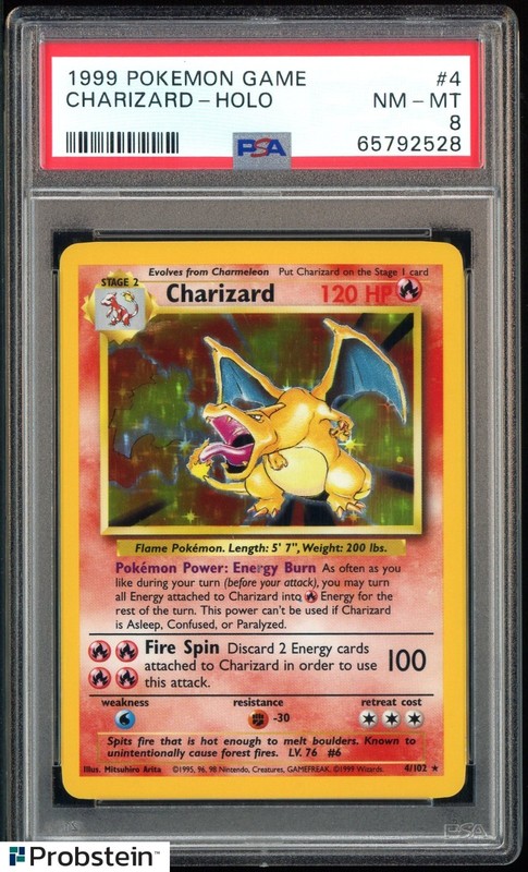 1999 Pokemon Game #4 Charizard - Holo PSA 8 NM-MT
