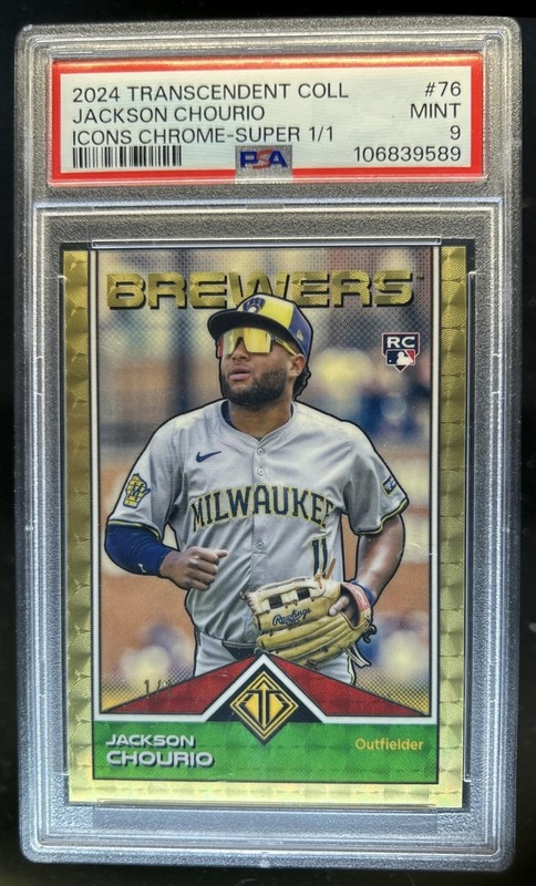 2024 Topps Transcendent Jackson Chourio Icons Superfractor #1/1 RC PSA 9