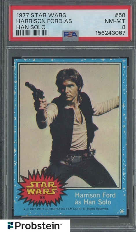 1977 Topps Star Wars #58 Harrison Ford As Han Solo PSA 8 NM-MT