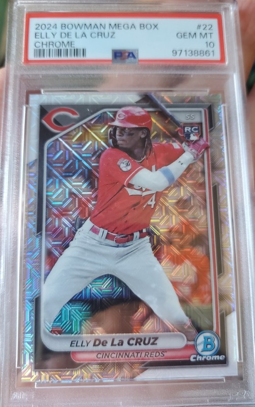 ELLY DE LA CRUZ 2024 Bowman Chrome Mega Box Mojo Refractor Rookie Card PSA 10 RC
