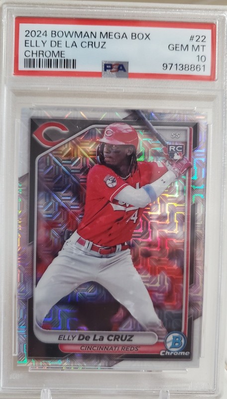 ELLY DE LA CRUZ 2024 Bowman Chrome Mega Box Mojo Refractor Rookie Card PSA 10 RC view 2