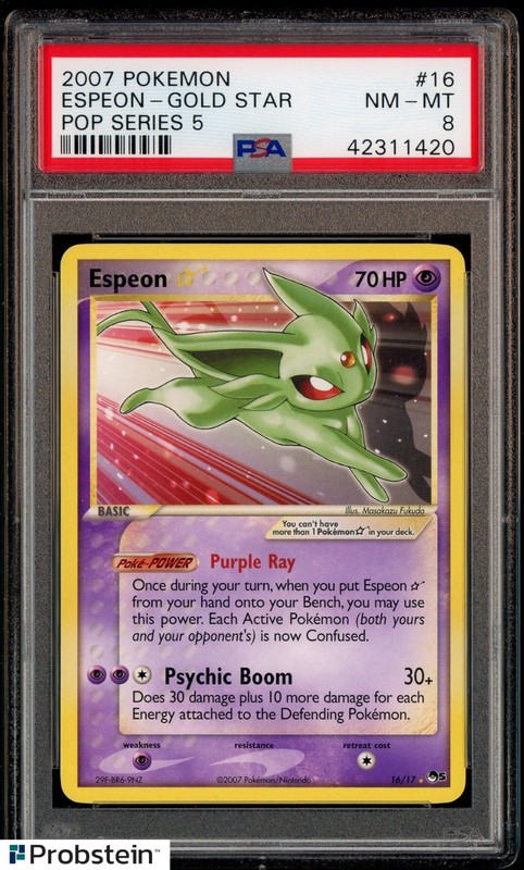 2007 Pokemon POP Series 5 #16 Espeon Gold Star PSA 8 NM-MT