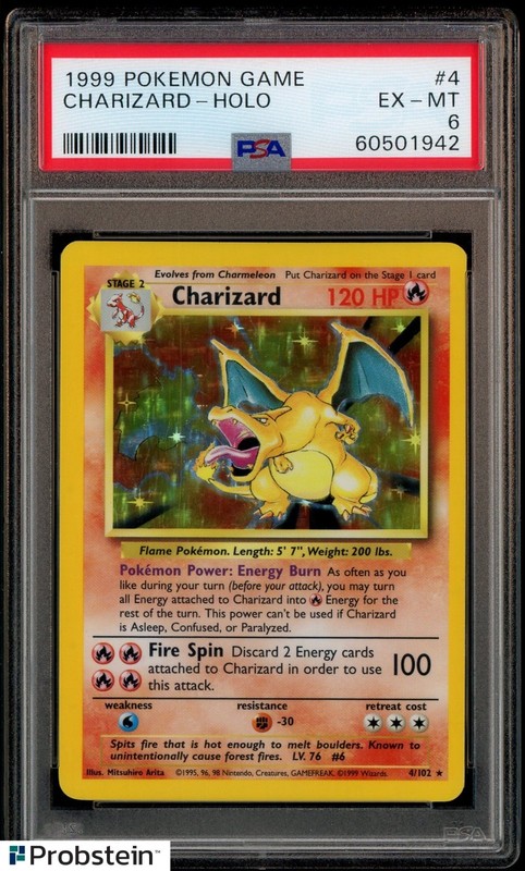1999 Pokemon Game #4 Charizard - Holo PSA 6 EX-MT