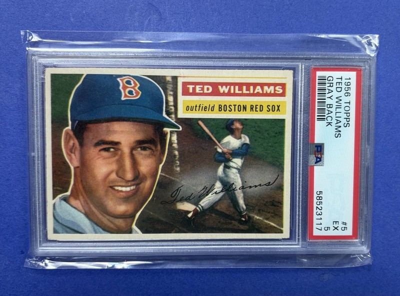 1956 Topps Ted Williams Boston Red Sox #5 Gray Back PSA 5 EX