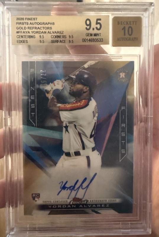 2020 Topps Finest Firsts Yordan Alvarez Gold RC Auto /50 Rookie Autograph Astros