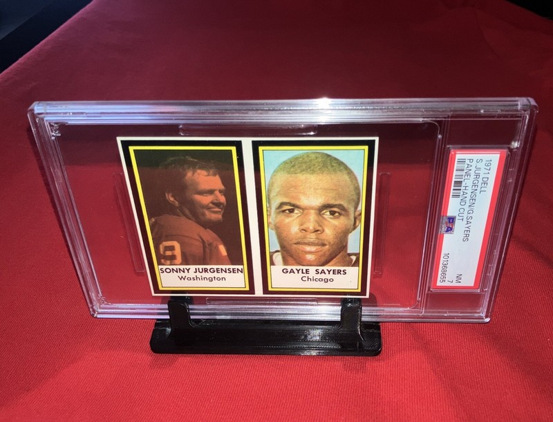 1971 Gale Sayers Sonny Jurgensen PSA 7 POP 1/1 Rare DELL Vintage NFL Panel Card view 2