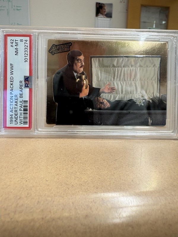 1994 Action Packed WWF Undertaker With Paul Bearer PSA 8