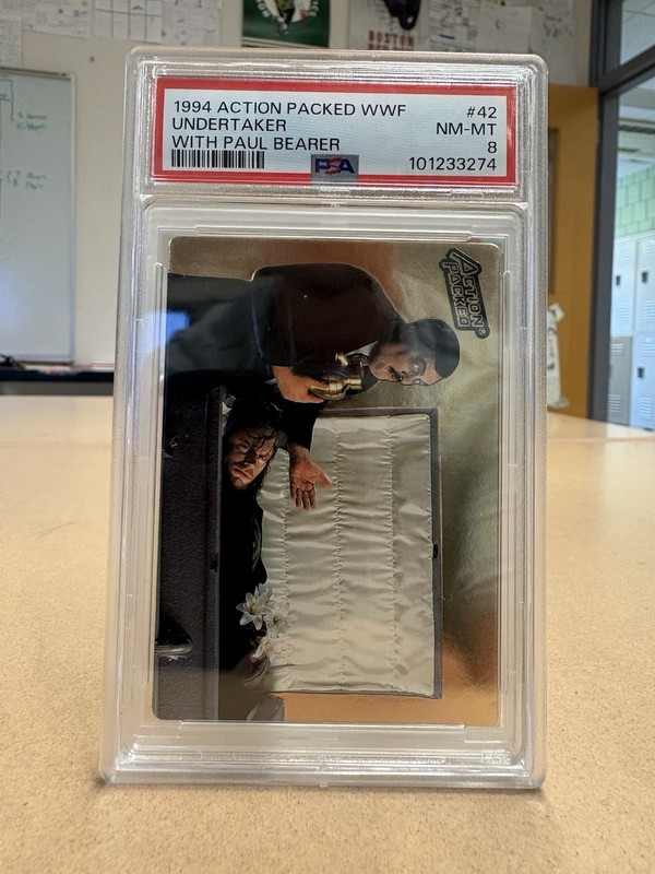 1994 Action Packed WWF Undertaker With Paul Bearer PSA 8 view 2