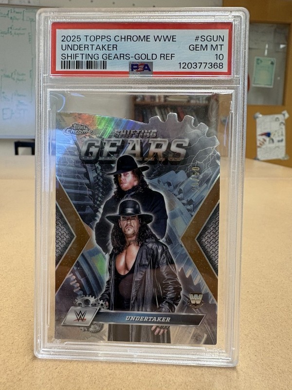 2025 Topps Chrome Undertaker Shifting Gears Gold Refractor /50 PSA 10