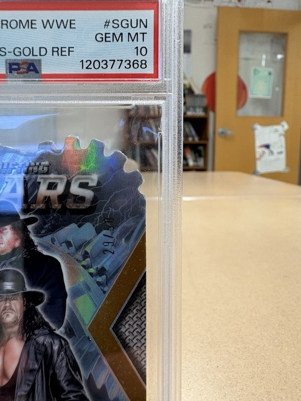 2025 Topps Chrome Undertaker Shifting Gears Gold Refractor /50 PSA 10 view 2