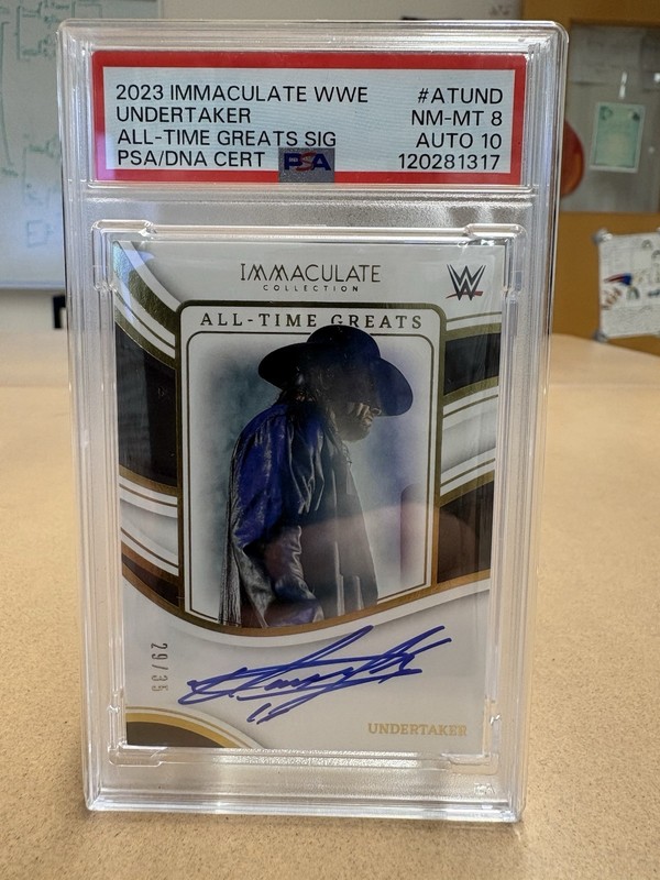 2023 Immaculate WWE Undertaker All-Time Greats Signatures /35 PSA 8 Auto 10