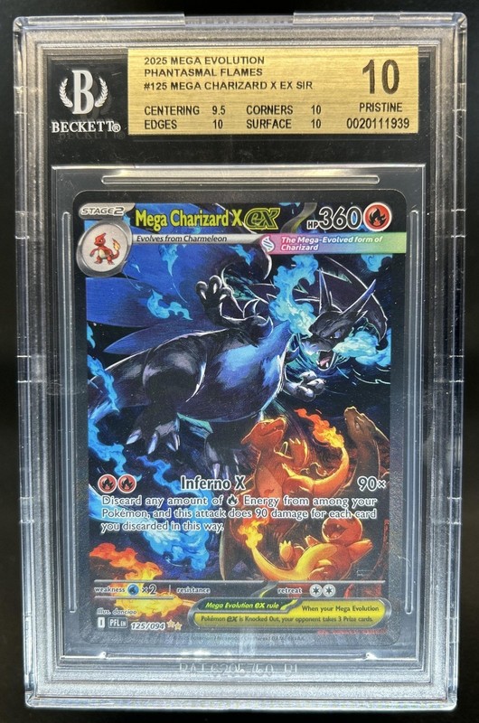 2025 Pokemon PFL Mega Charizard X ex Special Illustration Rare #125/094 BGS 10