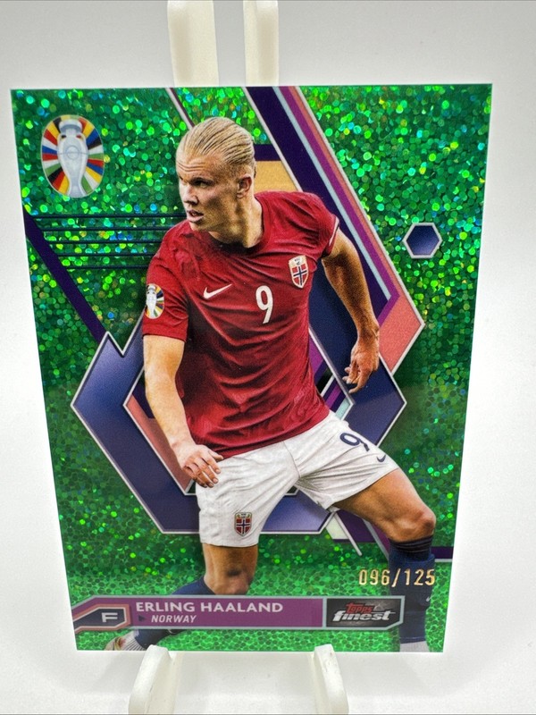 2023 Topps Finest Road To EURO 2024 #55 Erling Haaland Green Speckle /125