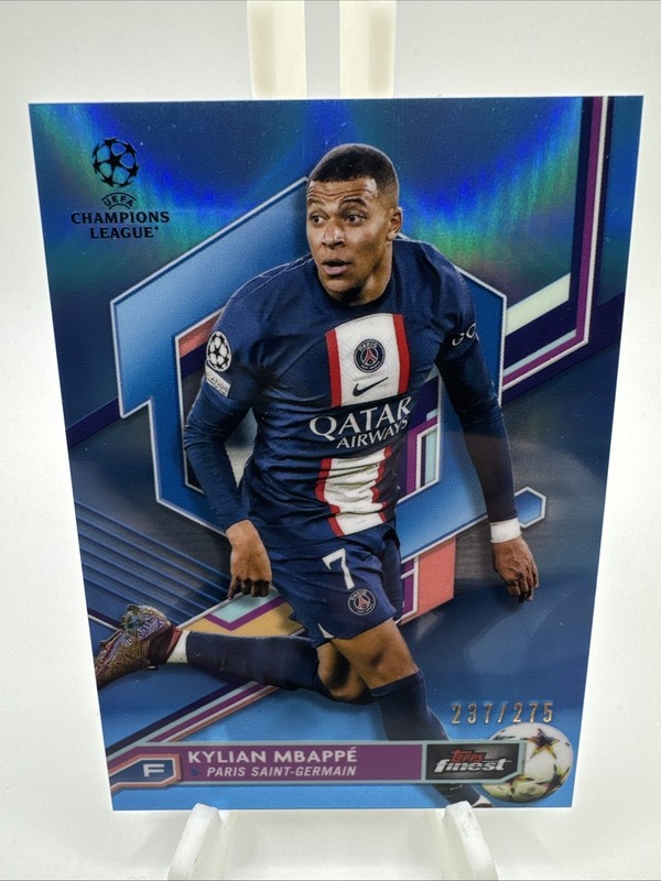 2022-23 TOPPS FINEST UEFA CLUB COMPETITIONS KYLIAN MBAPPE SKY BLUE /275