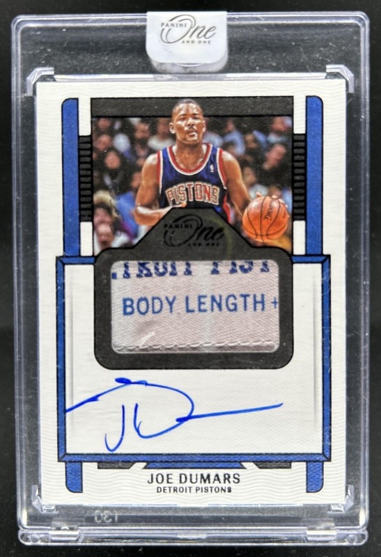 2022-23 Panini One & One Joe Dumars Patch Auto Laundry Tag Black #1/1 Pistons