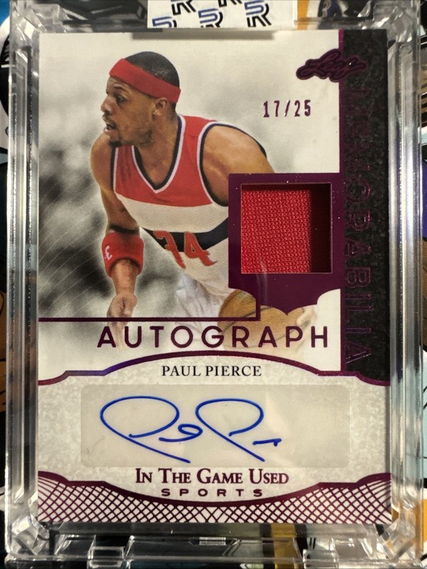PAUL PIERCE 2024 Leaf In The Game Used Sports Auto Memorabilia /25 Wizards