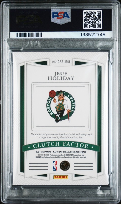 2024-25 National Treasures Jrue Holiday #CFS-JRU Clutch Factor Auto /25 PSA 9 view 2