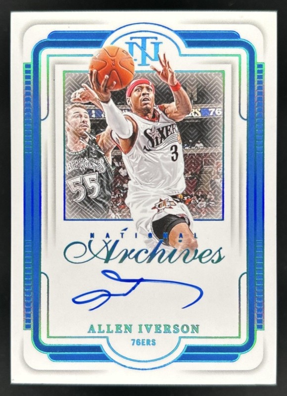 2024-25 Panini National Treasures Allen Iverson Archives Ink Platinum Auto #1/1