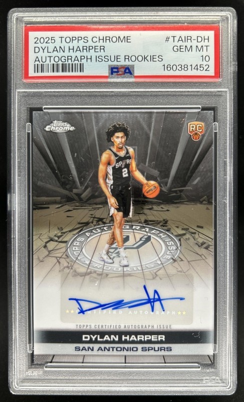 2025-26 Topps Chrome Dylan Harper Auto Rookies RC #TAIR-DH Spurs PSA 10 GEM MINT
