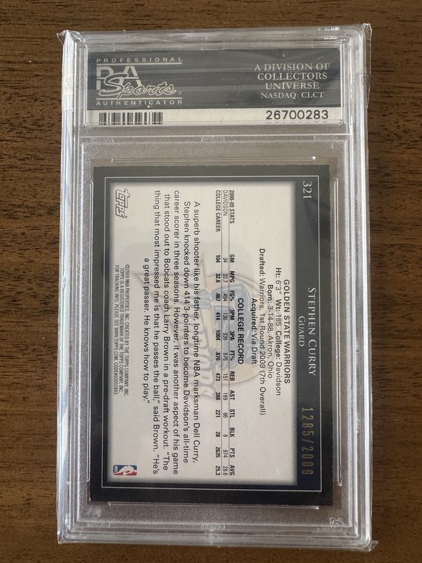 2009-10 Topps - Stephen Curry #321 Gold /2009 (RC) PSA 6.5 Pop 1 view 2