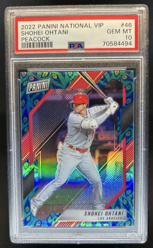 2022 Panini National VIP Gold Pack Shohei Ohtani SP Peacock #46 PSA 10 GEM MINT view 1