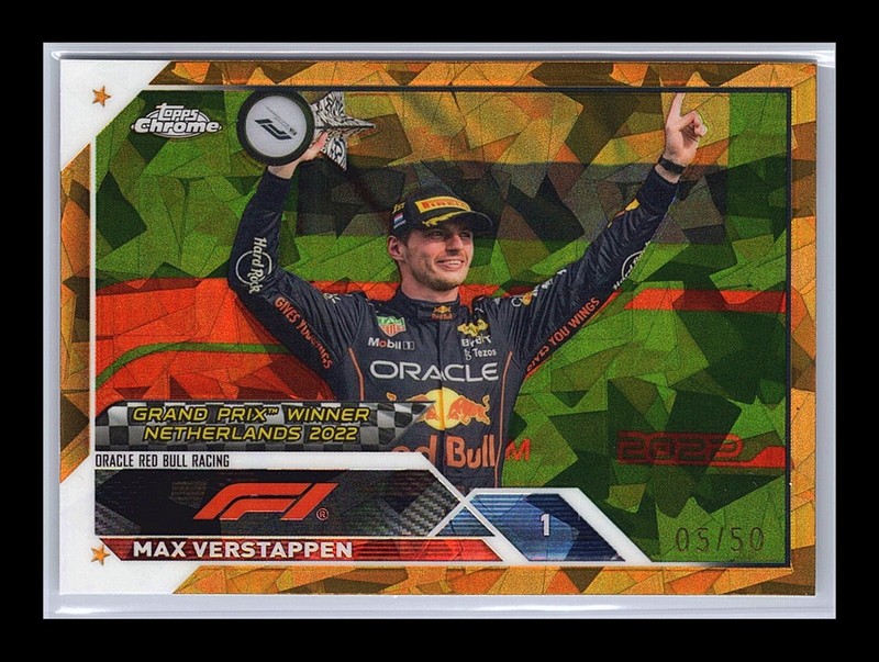 2023 Topps Chrome Sapphire Formula 1 F1 Max Verstappen 158 Gold 05/50 view 1