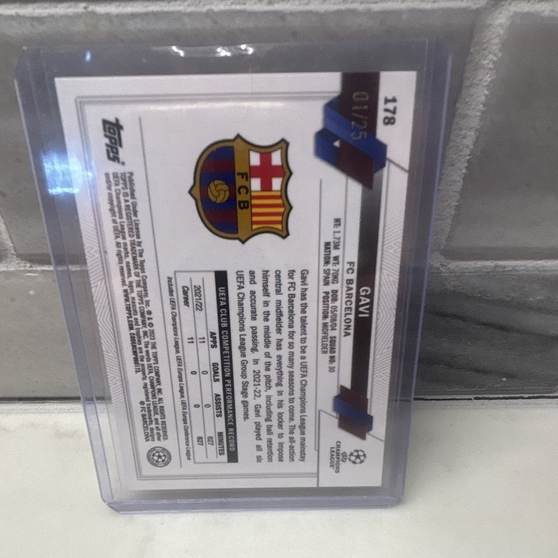 Topps Chrome UEFA Club Competitions 2022-23 Gavi Future Stars 1/25 first print view 2