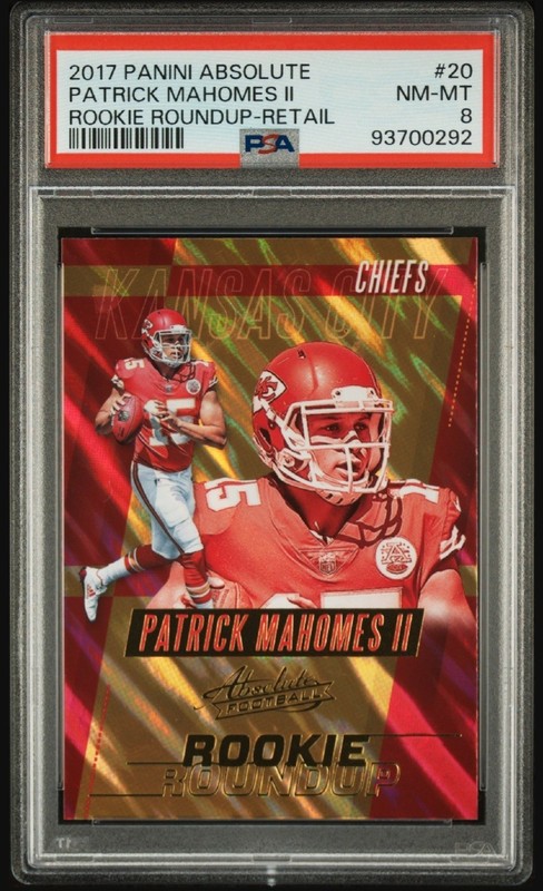 2017 Panini Absolute - Rookie Roundup Patrick Mahomes II #20 Retail PSA 8 (RC)